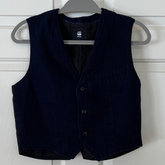 G-Star Denim Waistcoat Small Rinsed Indigo Calvary Denim 180 Retail - Picture 4 of 6